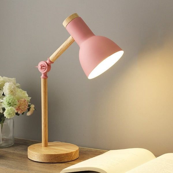 Nordic Wooden Desk Lamp – Adjustable LED – Wood & Metal – 45 cm