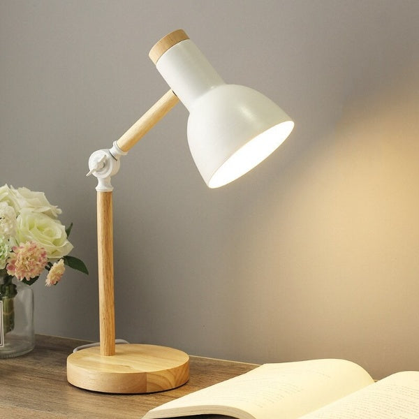 Nordic Wooden Desk Lamp – Adjustable LED – Wood & Metal – 45 cm