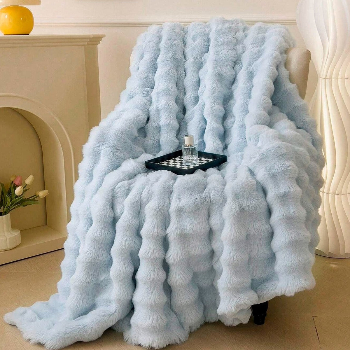 Faux Fur Throw Blanket Ultra Soft Double Layer 