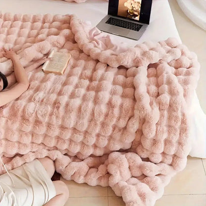 Faux Fur Throw Blanket Ultra Soft Double Layer 