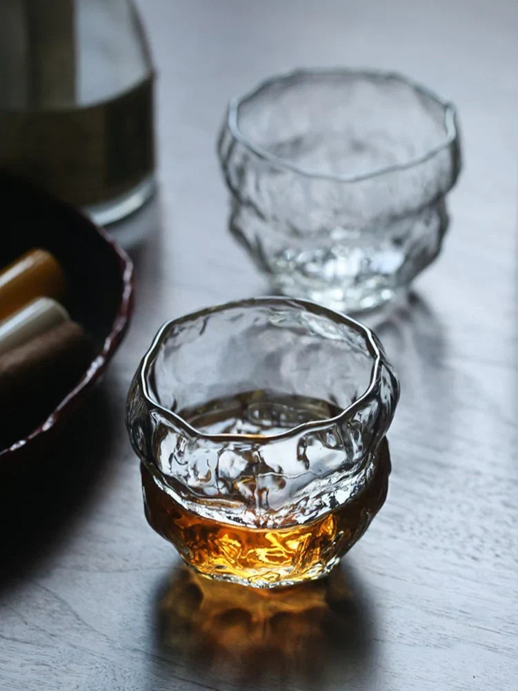 Japanese whisky glass round design