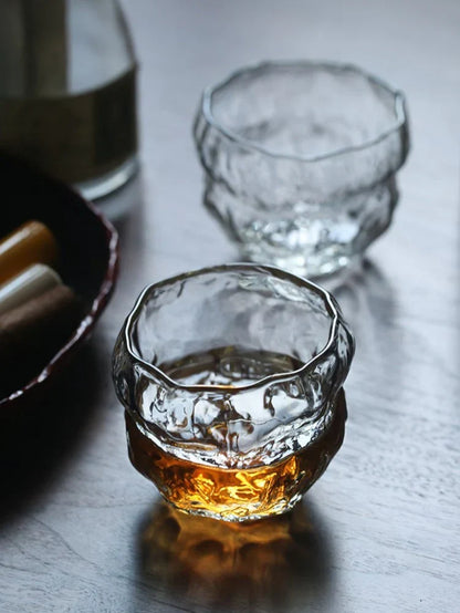 Japanese whisky glass round design