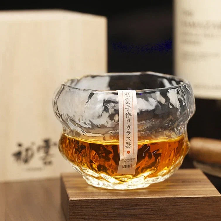 Japanese whisky glass round design