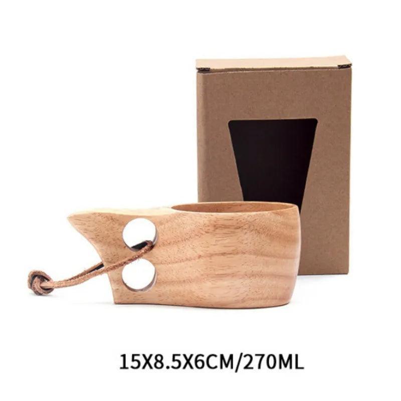 Wooden Kuksa Mug Handmade Beech Wood For Outdoor Use
