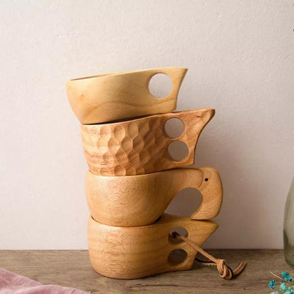 Wooden Kuksa Mug Handmade Beech Wood For Outdoor Use