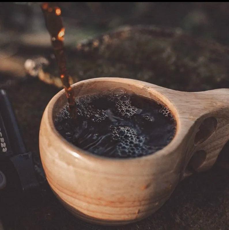 Wooden Kuksa Mug Handmade Beech Wood For Outdoor Use
