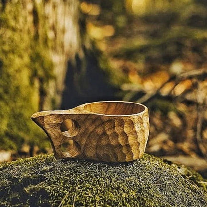 Wooden Kuksa Mug Handmade Beech Wood For Outdoor Use