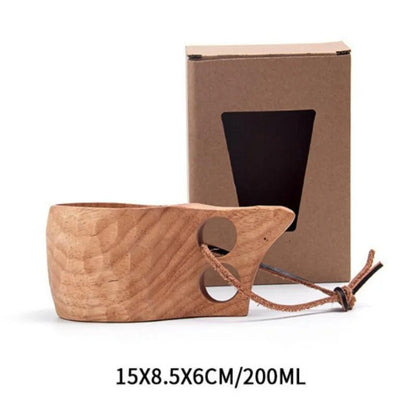 Wooden Kuksa Mug Handmade Beech Wood For Outdoor Use
