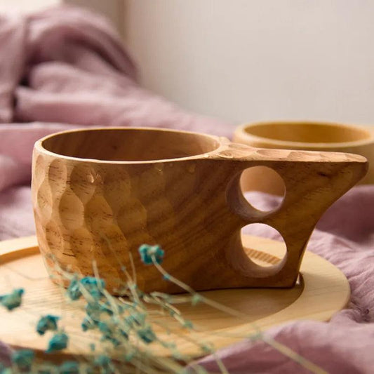 Wooden Kuksa Mug Handmade Beech Wood For Outdoor Use