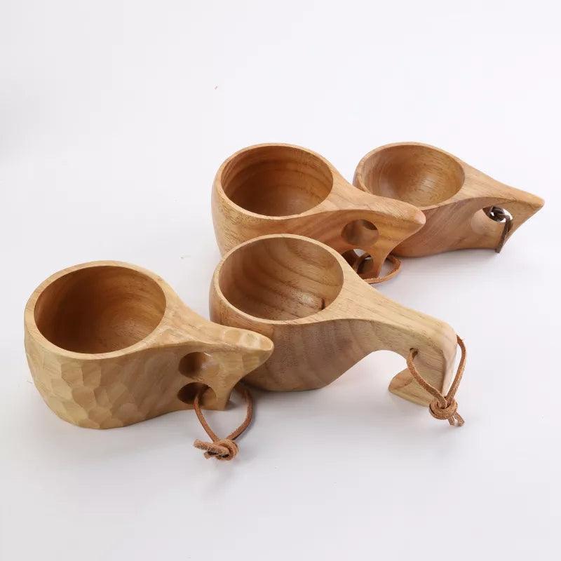 Wooden Kuksa Mug Handmade Beech Wood For Outdoor Use
