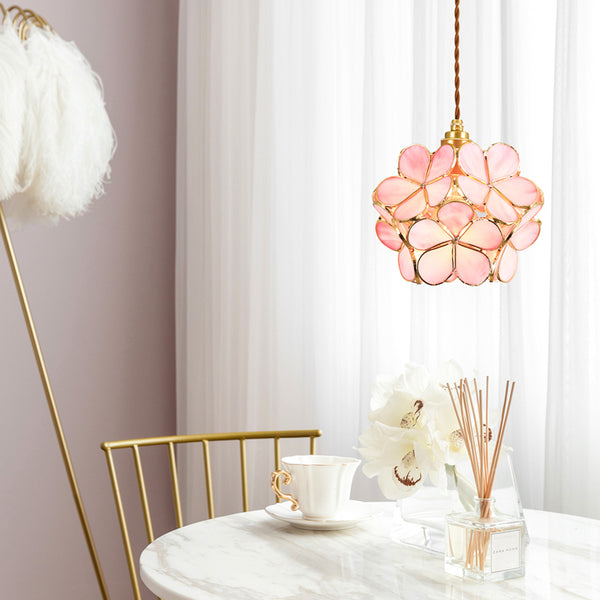 Glass Pendant Light Flower Design