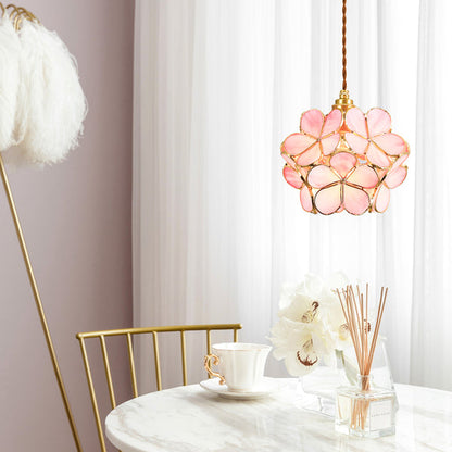 Glass Pendant Light Flower Design