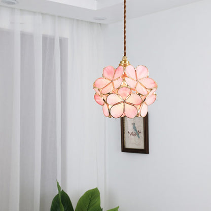 Glass Pendant Light Flower Design