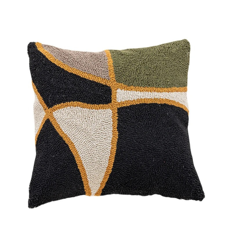 Abstract Tufted Cushion Cover – Velvet – Landscape Design – 45 × 45 cm