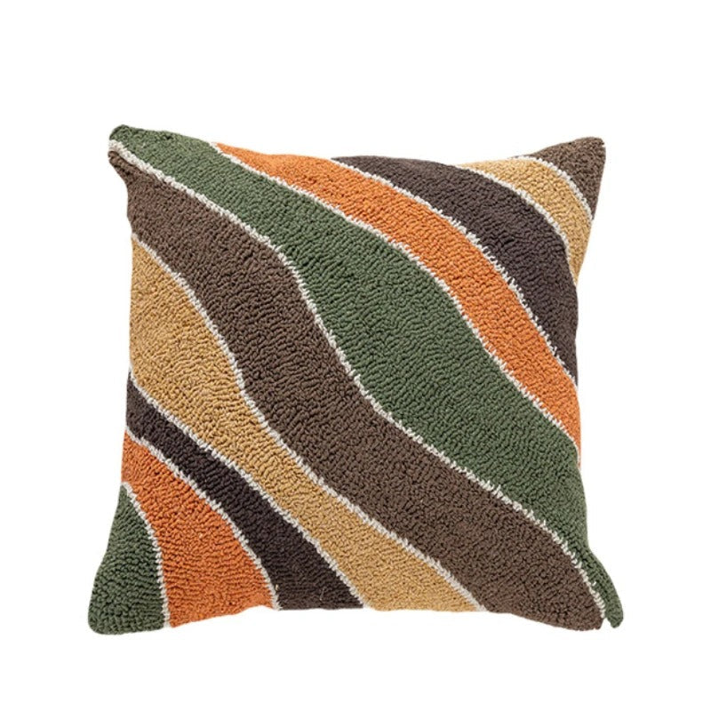 Abstract Tufted Cushion Cover – Velvet – Landscape Design – 45 × 45 cm