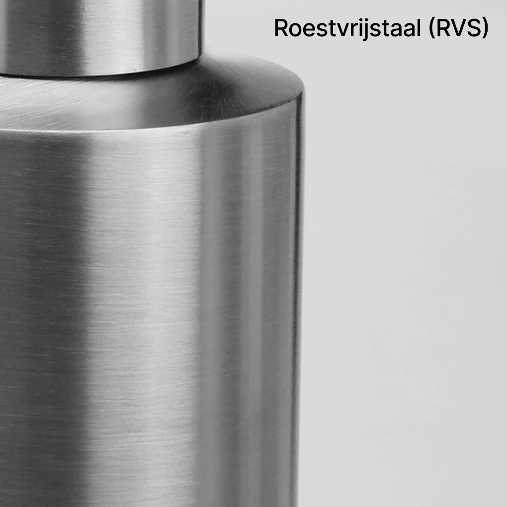 Stainless Steel Soap Dispenser – Refillable – Cylindrical Design