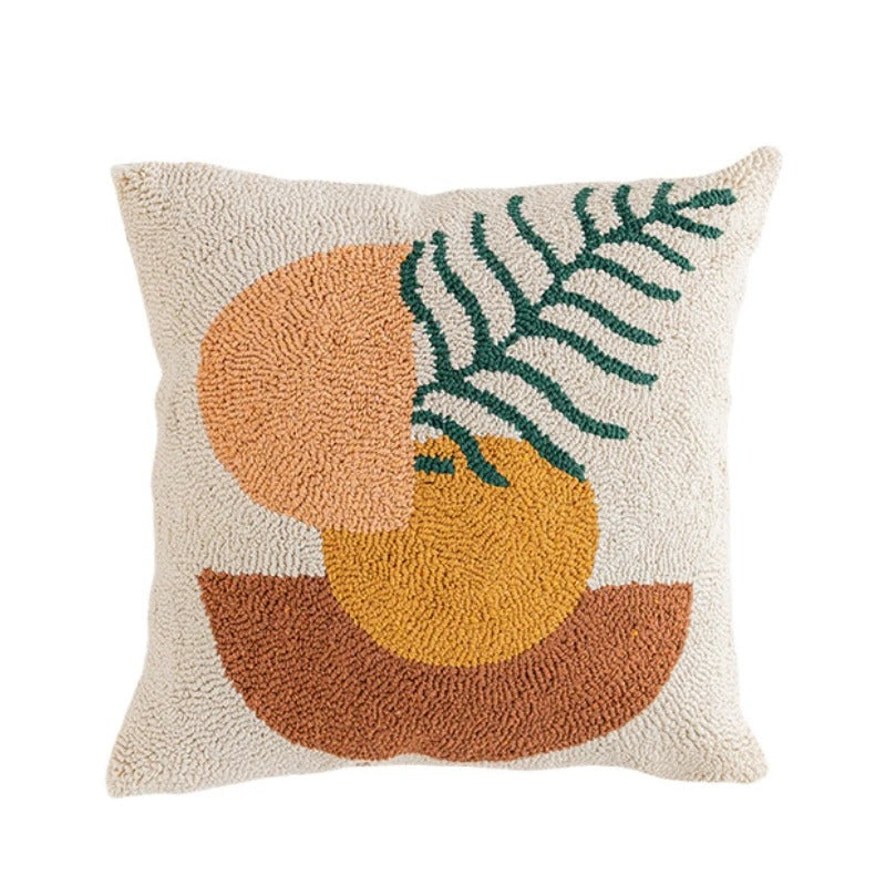 Abstract Tufted Cushion Cover – Velvet – Landscape Design – 45 × 45 cm