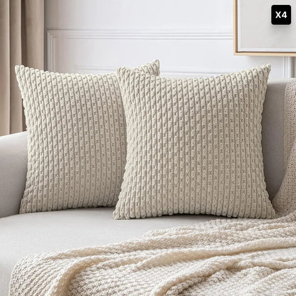 Corduroy Cushion Cover Soft Ribbed Fabric For Home