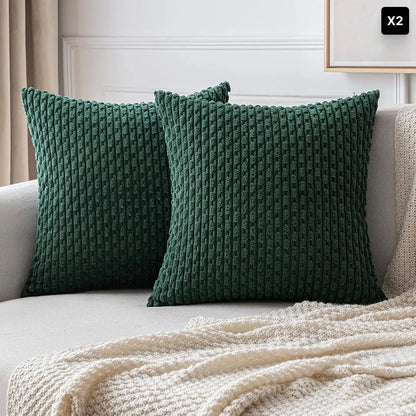 Corduroy Cushion Cover Soft Ribbed Fabric For Home