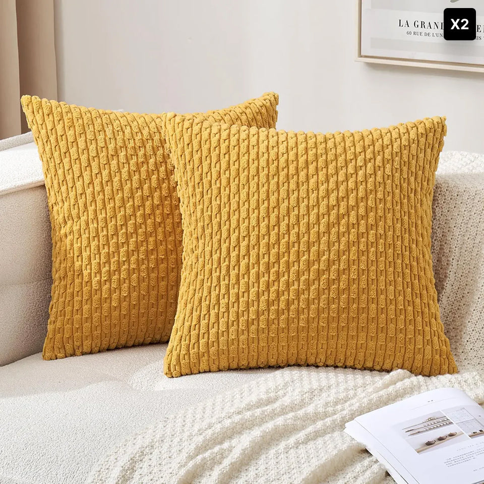 Corduroy Cushion Cover Soft Ribbed Fabric For Home