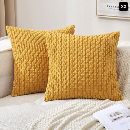Corduroy Cushion Cover Soft Ribbed Fabric For Home