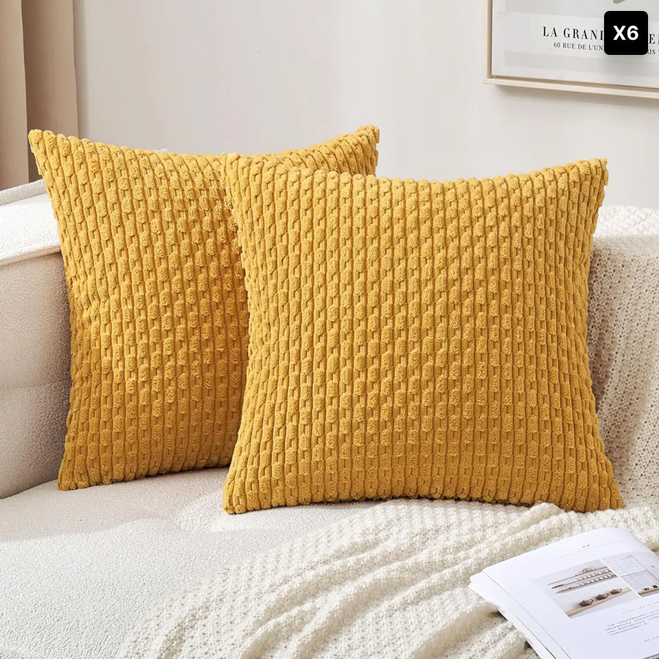 Corduroy Cushion Cover Soft Ribbed Fabric For Home