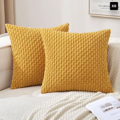Corduroy Cushion Cover Soft Ribbed Fabric For Home