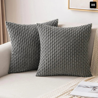 Corduroy Cushion Cover Soft Ribbed Fabric For Home