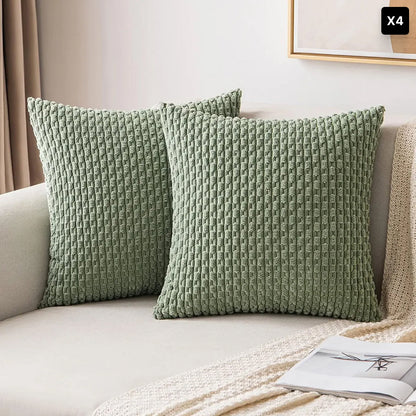 Corduroy Cushion Cover Soft Ribbed Fabric For Home