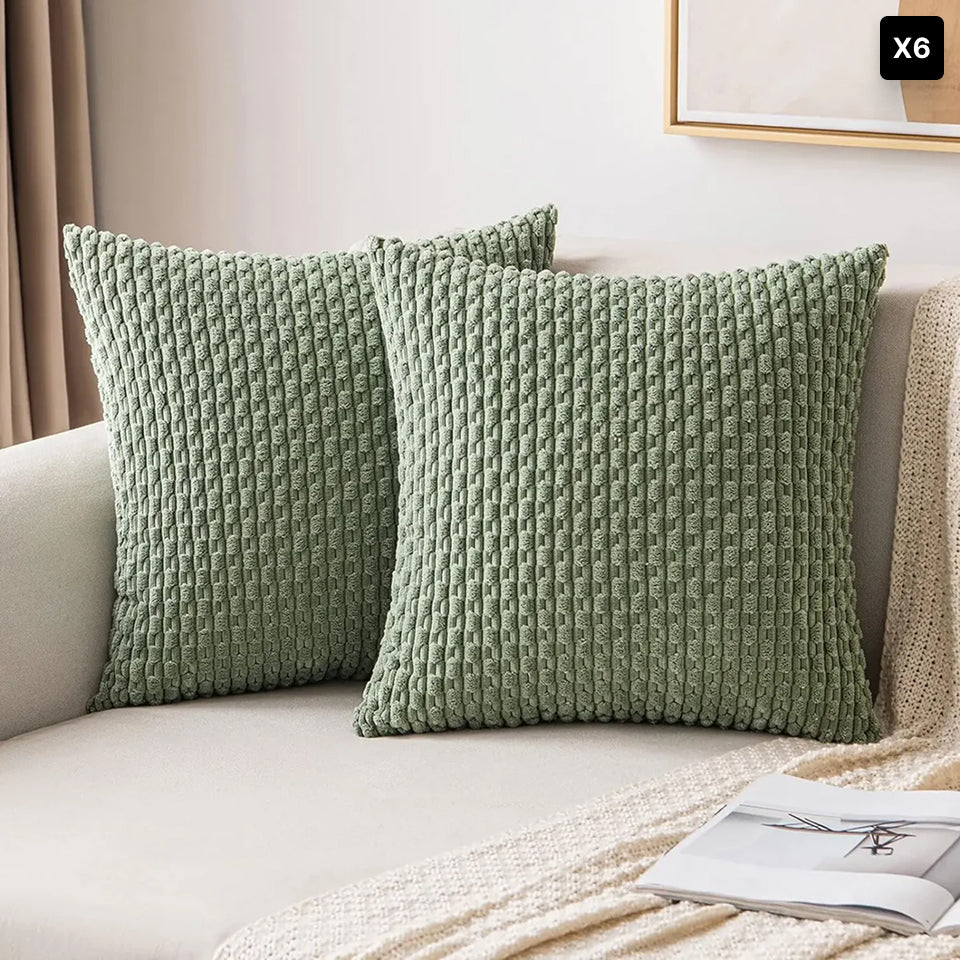 Corduroy Cushion Cover Soft Ribbed Fabric For Home
