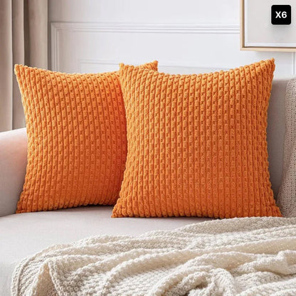 Corduroy Cushion Cover Soft Ribbed Fabric For Home