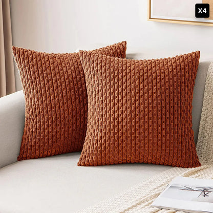 Corduroy Cushion Cover Soft Ribbed Fabric For Home