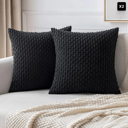 Corduroy Cushion Cover Soft Ribbed Fabric For Home