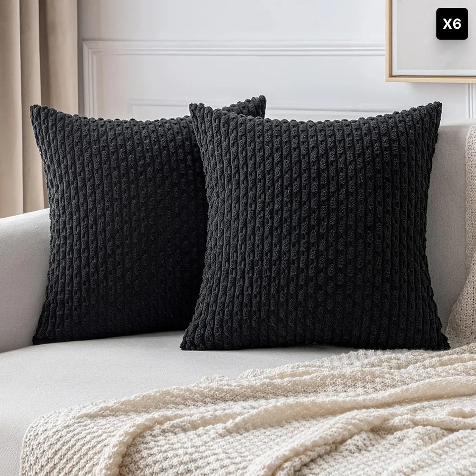 Corduroy Cushion Cover Soft Ribbed Fabric For Home