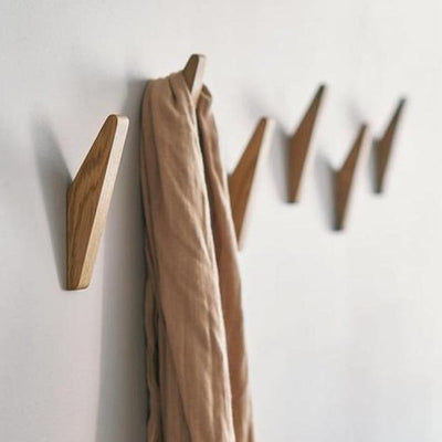 Wooden Wall Hooks – Set of 2 – Natural Wood – Wall Mounted