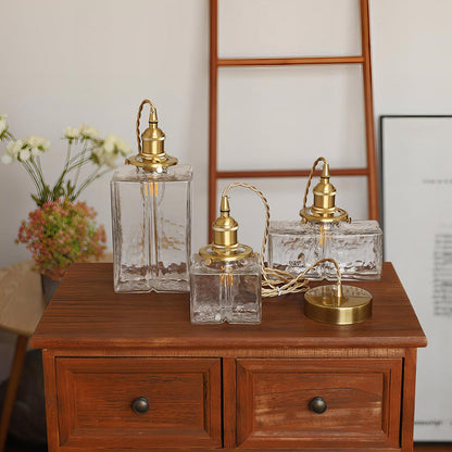 retro ribbed glass pendant light