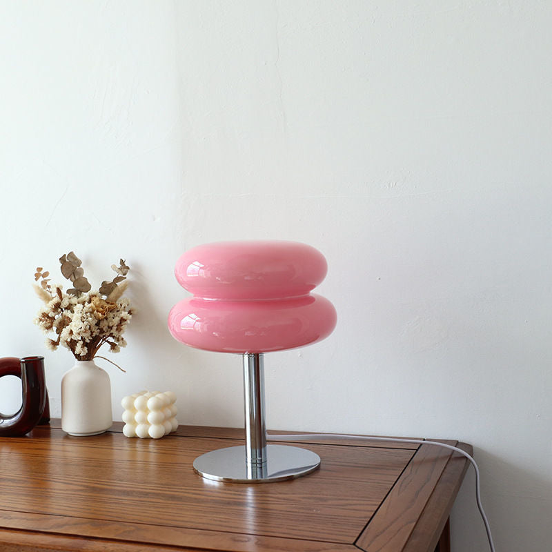 Glass Table Lamp – LED – Chrome Base – Modern Retro Design