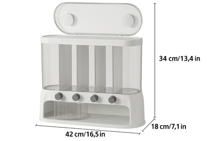 Multi-Compartment Grain Storage Container – Airtight – 5 Compartments