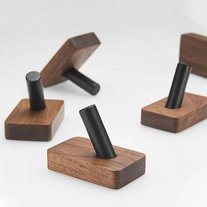 Self-Adhesive Wall Hooks Wood & Aluminium No Drilling