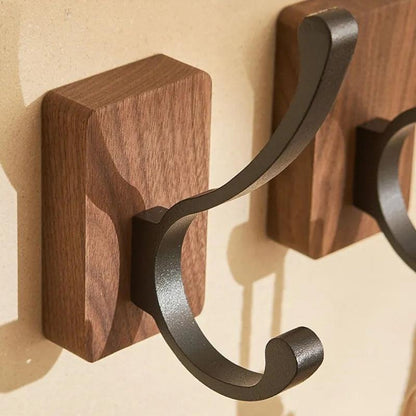 Self-Adhesive Wall Hooks Wood & Aluminium No Drilling