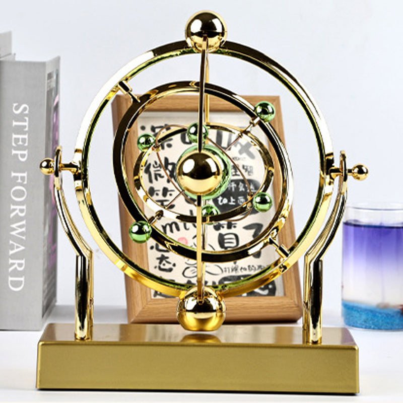 Kinetic Metal Sculpture Moving Design Gold Finish 
