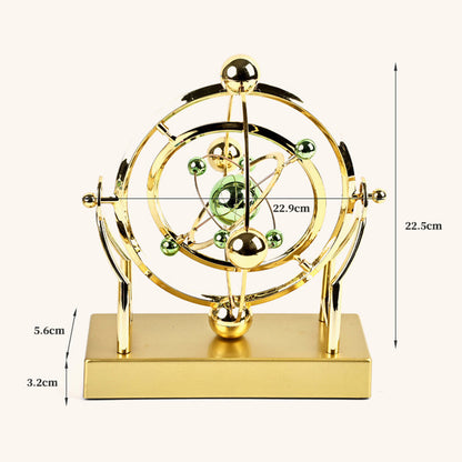 Kinetic Metal Sculpture Moving Design Gold Finish 