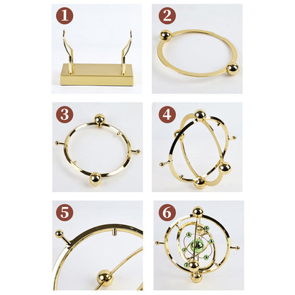 Kinetic Metal Sculpture Moving Design Gold Finish 