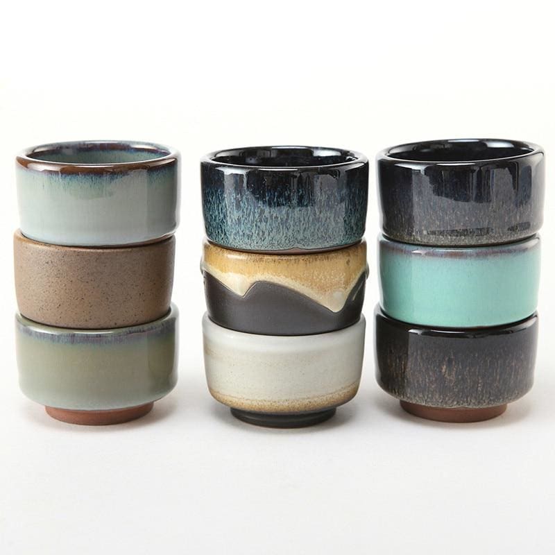 Japanese Sake Cup Handmade Purple Clay For Tea