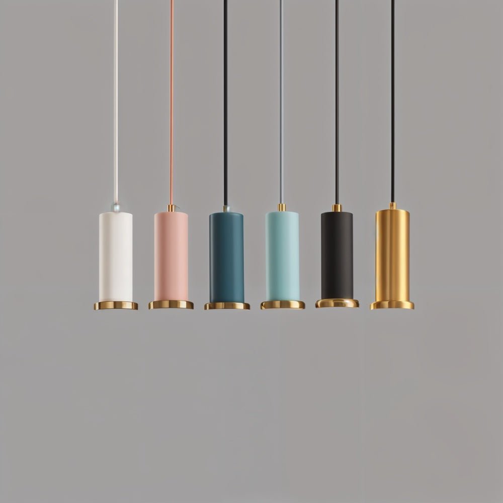Ribbed Glass Pendant Light Brass Finish