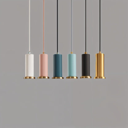 Ribbed Glass Pendant Light Brass Finish