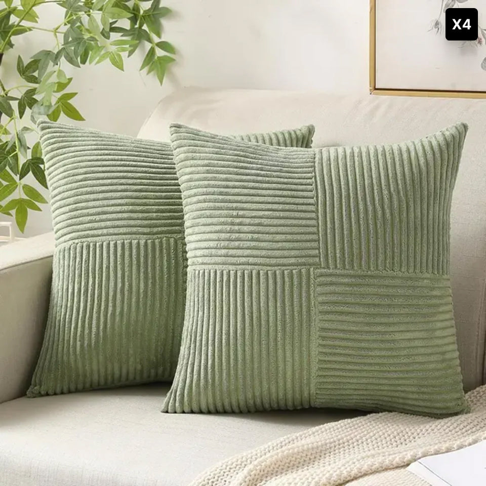 Corduroy Cushion Cover – Soft Ribbed Texture – Hidden Zip