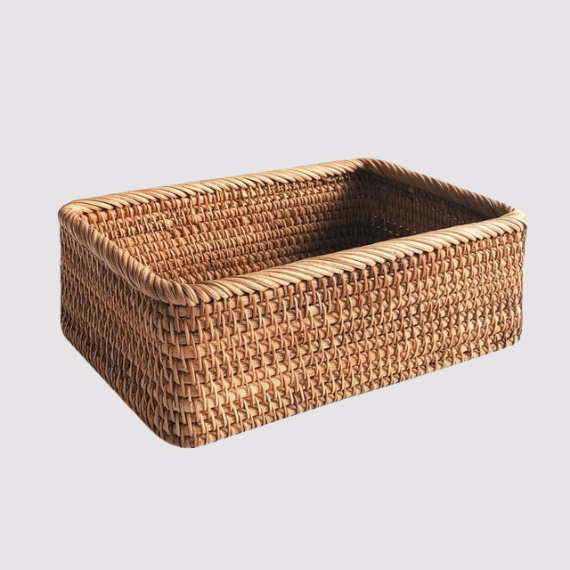 Woven Rattan Storage Basket Handwoven For Home